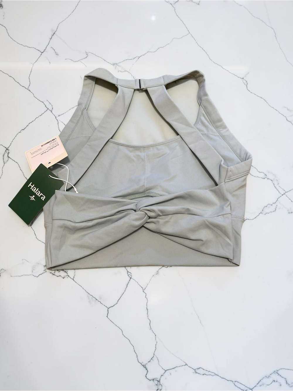 SoftlyZero™ Plush Cut Out Cropped Yoga Tank Top in Subtle Green